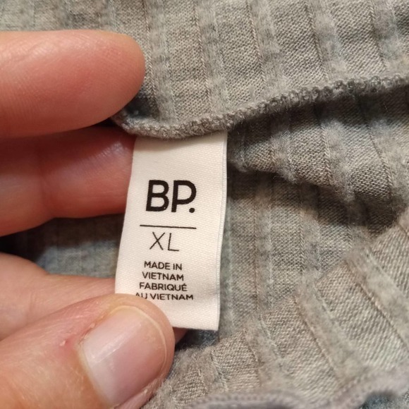 BP Ruffle Ribbed Collared Sweater Gray XLarge - Picture 5 of 5